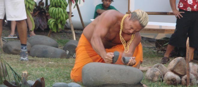 He has just broken the stone with his bare hands © BW Media